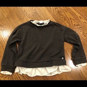 Gap never worn gray sweatshirt with fake blouse